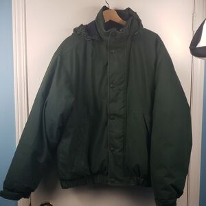 Vintage Rare Goose Down Eddie Bauer Green Winter Puffer Jacket Size LARGE